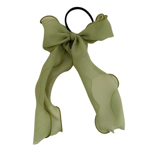 Élastique Casual Pour Cheveux À N?ud Long Translucide Sophistiqué Vert
