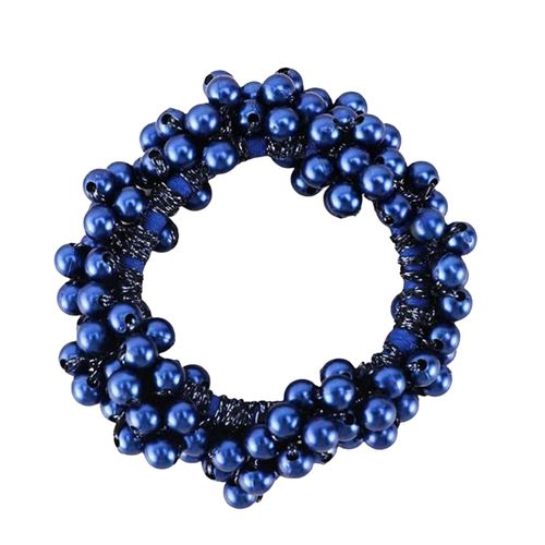 Élastique Pour Cheveux Avec Perles Brillants Glamour Bleu