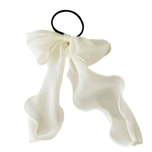 Élastique Casual Pour Cheveux À N?ud Long Translucide Sophistiqué Blanc