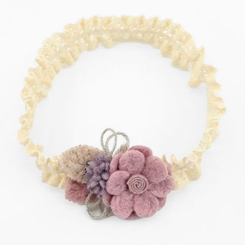 Bandeau Princesses Pour Cheveux En Dentelle Et Fleur Coquette Violet