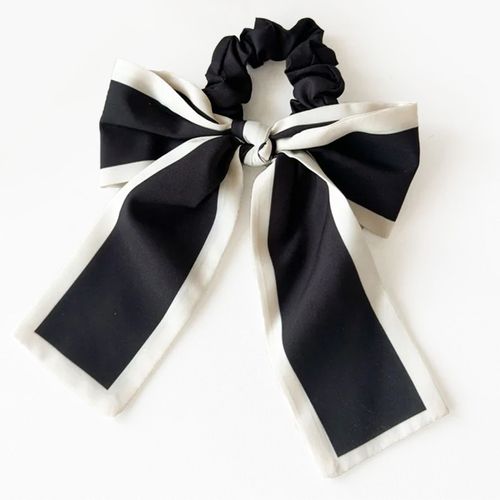 Chouchou Classique Pour Cheveux En Satin N?ud Papillon Chic Noir