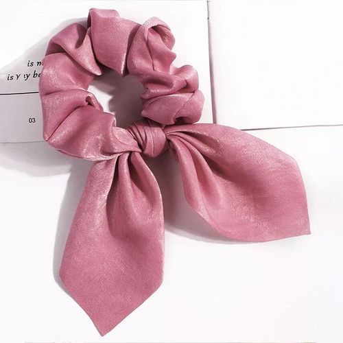 Chouchou Foulard Court Pour Cheveux En Satin Papillon Élégant Violet