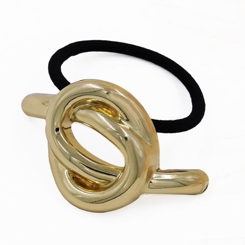 Élastique Fantaisie Pour Cheveux N?ud Sculptural Chic Doré