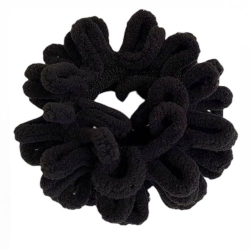 Chouchou Classique Pour Cheveux En Velours Bouclette Douillet Noir