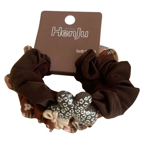 Lot De 3 Chouchous Casual Pour Cheveux À N?ud Et Charms Irisés Minimaliste Brun