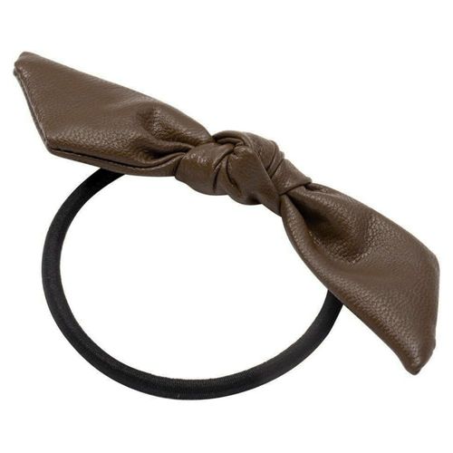 Élastique Casual Pour Cheveux À N?ud Papillon En Cuir Style Coréen Marron