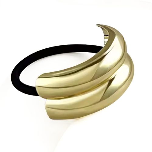 Élastique Fantaisie Pour Cheveux Design Double C Glamour Doré