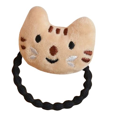 Élastique Pour Cheveux Avec Chat En Peluche Mignon Marron