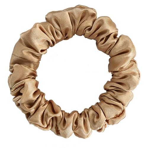 Chouchou Classique Pour Cheveux En Satin Plissé Diamant Chic Café