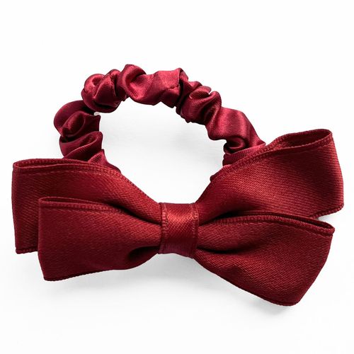 Chouchou Élégant Pour Cheveux En Satin À N?ud Papillon Tendance Rouge