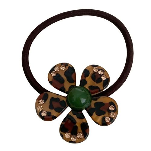 Élastique Casual Pour Cheveux À Fleur Nacré Motif Léopard Contemporain Marron