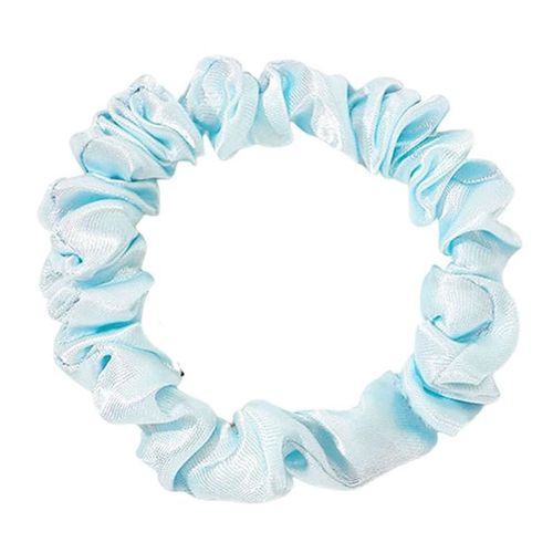 Chouchou Classique Pour Cheveux En Satin Plissé Minimaliste Bleu Azur