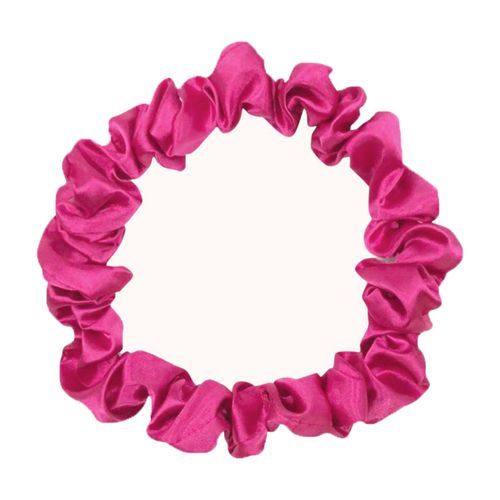 Chouchou Classique Pour Cheveux En Satin Plissé Minimaliste Fuchsia