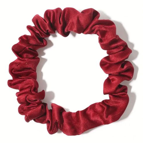 Chouchou Classique Pour Cheveux En Satin Plissé Minimaliste Rouge Rubis