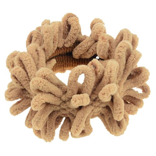 Chouchou Classique Pour Cheveux En Velours Bouclette Douillet Sable