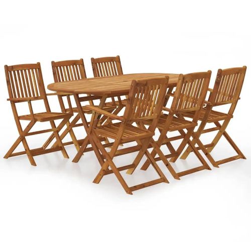 Prolenta Premium - Ensemble À Manger De Jardin Pliable 7 Pcs Bois D'acacia Solide