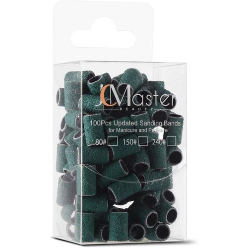 lot de 100 x manchons abrasifs pour coupe-ongles de qualité premium, env. 240 bandes abrasives, pour manucure/ pédicure/ peau de maïs, soins des pieds, limes à ongles électriques