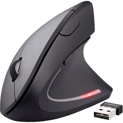 Souris sans Fil, Verticale Ergonomique Marque Française, 800-1600 DPI, 6 Boutons, LED, Prévention Syndrome de la Souris et Epicondylite, PC, Ordinateur, Portable, Mac