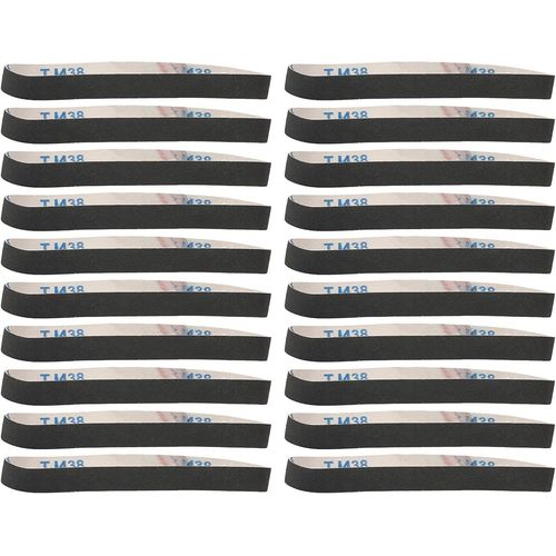 20 Pièces Bande Abrasive 520x20mm Bandes Abvasives Rouleaux de Papier de Verre Abrasif Meulage Mental Polissage Outil D'ébavurage pour Ponceuse à Bande(100#)