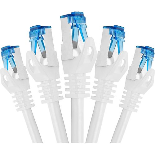 Câble Ethernet à paires torsadées - 1m - weiß 5¿er Sparpack