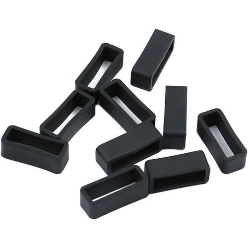 10x Silicone Bracelet De Montre Boucle Boucle Boucle Montre-Bracelet Titulaire Retenue Retenue - 16mm - Noir