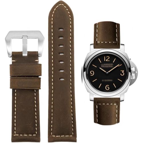 Bracelet De Montre, Bracelet De Remplacement En Cuir Vintage, Bracelet Pour Montres, Bracelet De Remplacement En Cuir Véritable Doux Étanche Avec Outils 26mm - Marron Foncé