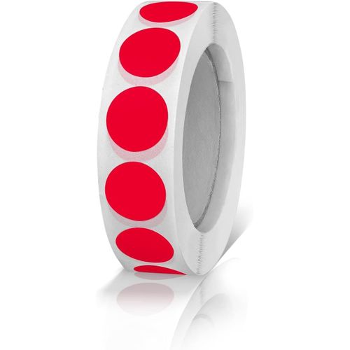 Round Stickers 13mm Red Sticker Roll Small Glue Dots Labels Color Code Circles Stickers Weather-Resistant 1000 Pieces