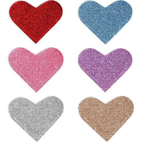 Lot De 6 Marque-Pages En Cuir En Forme De C?ur Pour Femme,Double Face À Paillettes,Marque-Pages De Saint-Valentin,Cadeaux Pour Les Amateurs De Lecture Et Les Étudiants