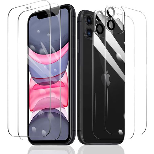 2 X Screen Protector Films For Iphone 11 + 2 X Rear Camera Lens Protection + 2 X Rear Tempered Glass Accessories,Hd 9h Hardness Glass,Compatible Case