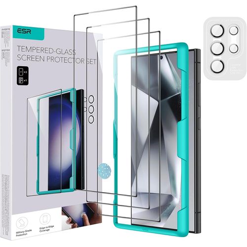 Samsung Galaxy S24 Ultra Screen Protector,3 Tempered Glass Screen Protectors And 1 Set Of Individual Lens Guards,2.5d Curved Edges,Full Protection,Anti-Scratch
