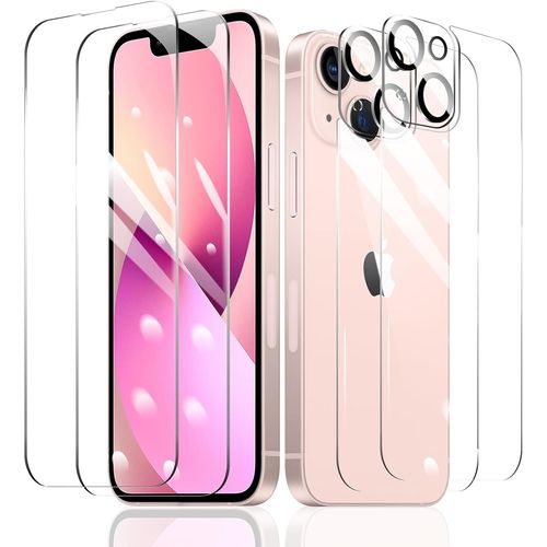 2 X Screen Protector Films For Iphone 13 + 2 X Rear Camera Lens Protection + 2 X Rear Tempered Glass Accessories,Hd 9h Hardness Glass,Compatible Case