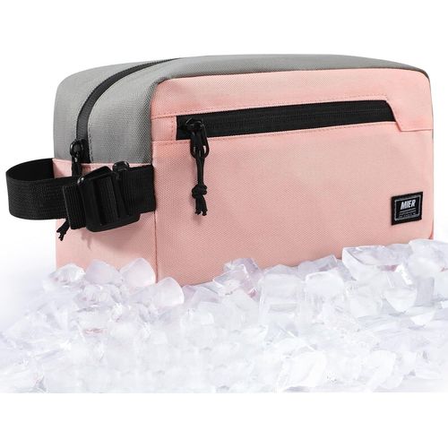 Petit sac à goûter congelable-Mini sac isotherme pour enfants et adultes-Pour le travail,l'école,les voyages-Rose/gris