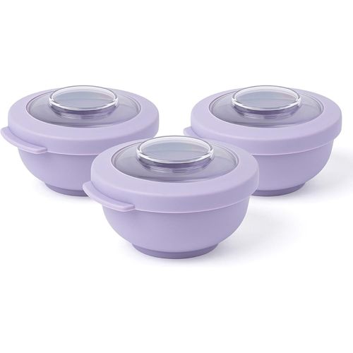 Tylla Saladier Set 3 Pièces|3x200ml|Boîte De Rangement Avec Couvercle Pour Meal Prep & Snacks|Boîte Alimentaire En Plastique Sans Bpa|Compatible Lave-Vaisselle|Lavender