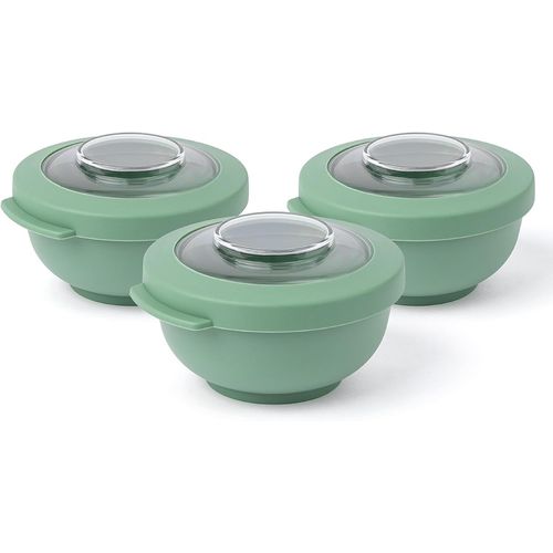 Tylla Saladier Set 3 Pièces|3x200ml|Boîte De Rangement Avec Couvercle Pour Meal Prep & Snacks|Boîte Alimentaire En Plastique Sans Bpa|Compatible Lave-Vaisselle|Sage