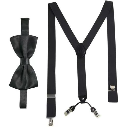 Braces With Bow Tie Set For Men And Women I Elastic Y Braces With Extra Strong Clips-3.5 Cm Wide-Adjustable Length I Pre-Attached Tie For Suit""},""Additionalweblabs"".[M711]