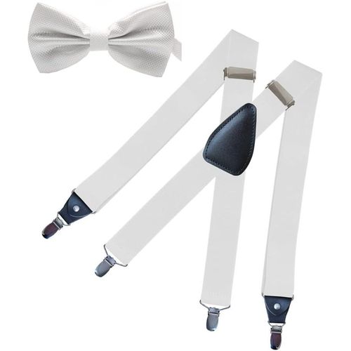 Mens Suspenders Adjustable Elastic-Heavy Duty 1.4 Inch Wide X Shape 4 Strong Clips Suspender Braces