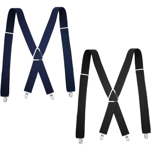 Braces For Men With 4 Heavy Duty Metal Clips,Heavy Duty Suspenders For Trousers,X-Shape Adjustable Elastic Braces For Men And Women For Weddings,Business,Overalls,Jeans,Trousers