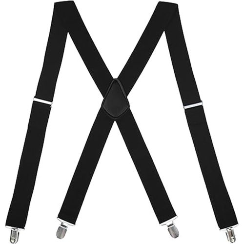 Men's Braces Wide Adjustable 4 Clips,Men's Braces,Suspenders,Men's Wide Braces,Men's Braces,Extra Wide X-Shaped Braces For Men With Black Clips And Thick Fabric ¿ 3.5 Cm