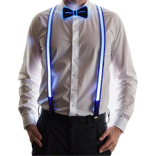 2 Pack Led Light Up Braces For Men And Bow Tie New Year Outfit Accessories For Men Glitter Braces Bow Tie Led Bow Tie Sequin Outfit Party Accessories