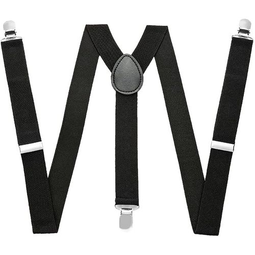 Adjustable Y Braces For Men-Elastic Clip Suspenders-Solid Color-Wide Suspenders With Metal Clips