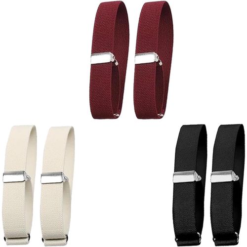6 Pack Sleeve Braces For Men Women Shirt Holder With Strong Clips Elastic Elastic Adjustable Length For Kids Women Men Stretchy Sleeve Holder No Hat,None