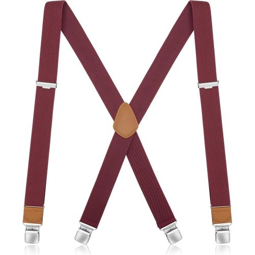 Men's Braces Wide 3.5 Cm Suspenders Men Adjustable Elastic Extra Strong 4 Metal Clips Vintage X-Shape Braces Suitable For Business,Party,One Size""},""Additionalweblabs"".[M908]