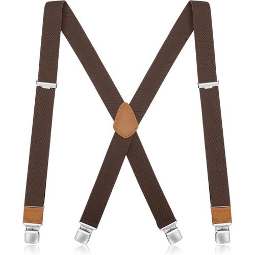 Men's Braces Wide 3.5 Cm Suspenders Men Adjustable Elastic Extra Strong 4 Metal Clips Vintage X-Shape Braces Suitable For Business,Party,One Size""},""Additionalweblabs"".[M909]