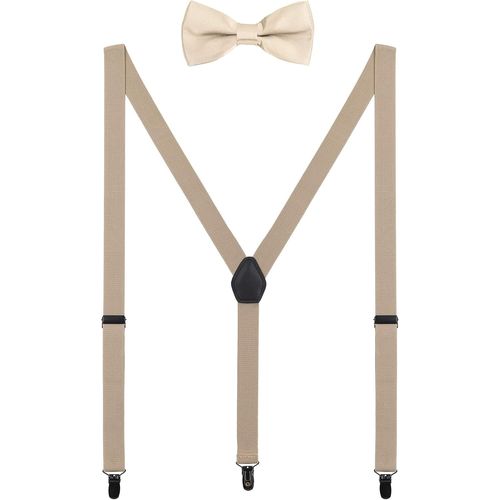 Suspender And Bow Tie Set For Children Baby Boy Girl 1 To 5 Years,3 Black Y-Shaped Elastic Clips For Baby