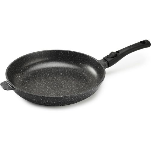 PCUI001004-Poêle en Fonte d'Aluminium Premium Ø32cm-Revêtement Anti-Adhésif Façon Pierre-Manche Amovible-Tout Feu,Induction,Four.[K702]