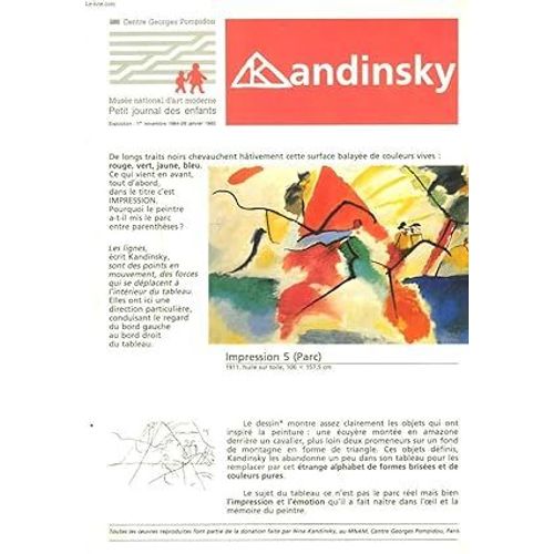 Petit Journal Des Enfants. Musee National D'Art Moderne. Centre Georges Pompidou. Kandinsky. 1er Novembre 1984-28 Janvier 1985 De Jean Paul Marscheschi Edité Par Centre Georges Pompidou, 1985