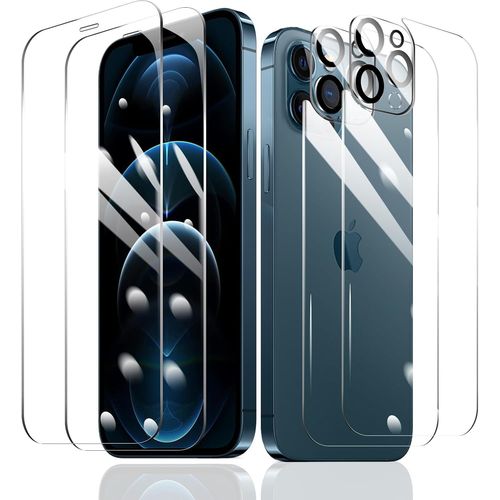2 X Screen Protector Films For Iphone 12 Pro Max + 2 X Rear Camera Lens Protection + 2 X Rear Tempered Glass Accessories,Hd 9h Hardness Glass,Compatible Case