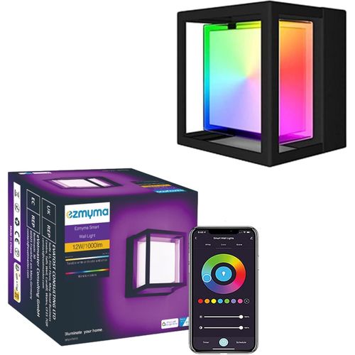 Applique Murale Wifi Smart 16 Millions De Couleurs Musique Applique Murale Extérieure Sync Fonctionne Avec Alexa, Google Assistant Lampe Moderne Pour Salon,Chambre