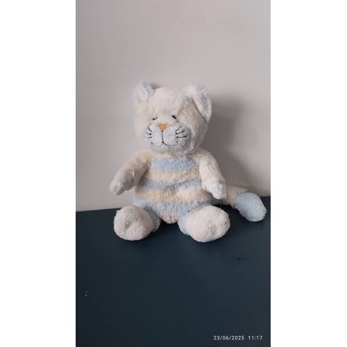Doudou chat bleu et crème gipsy