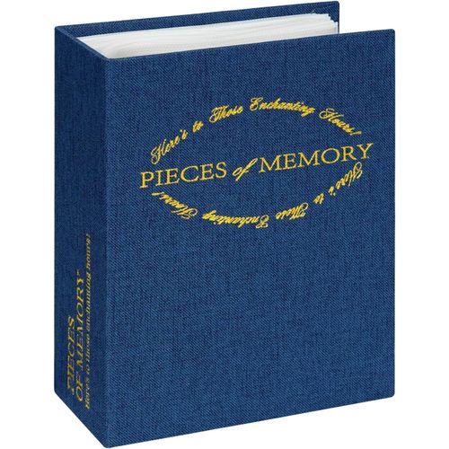 Album Photo Pour 15 X 10 Cm,Couverture En Lin,Avec Impressions Dorées,200 Photos,Livre D'or De Grande Capacité Pour Voyage,Mariage,Anniversaire,Bleu Marine